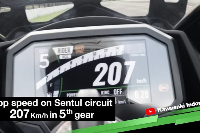 Top speed gigi 5 Kawasaki Ninja ZX-4R di sirkuit Sentul