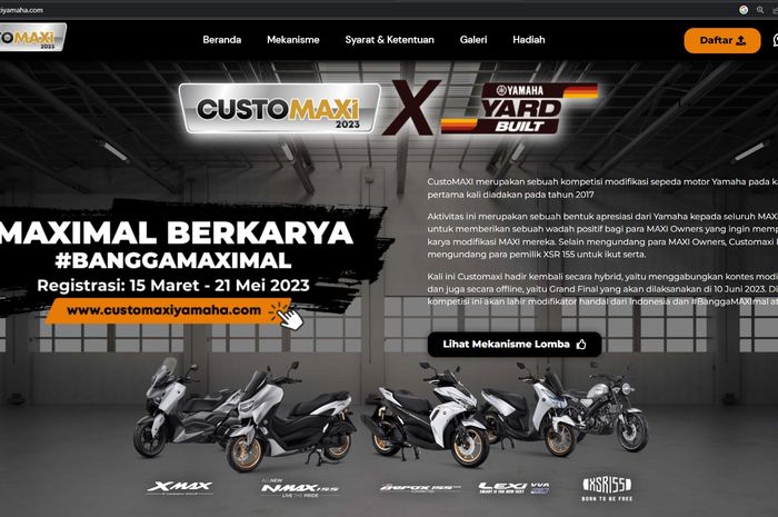 Syarat dan regulasi lengkap bisa dilihat di website www.customaxiyamaha.com