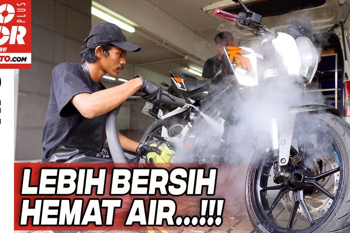 Cuci motor pakai uap