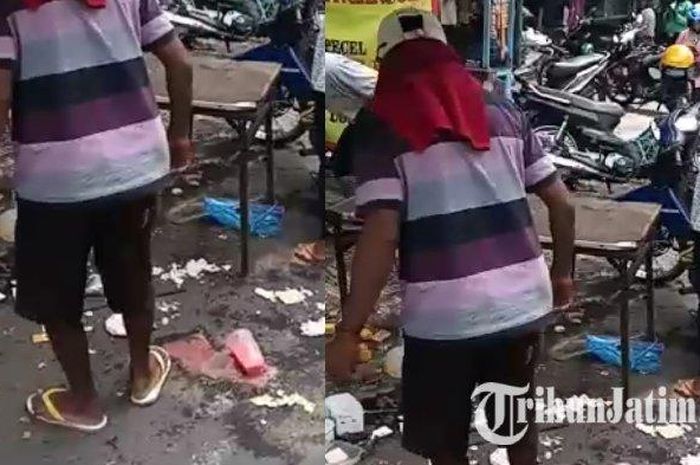 Beberapa warung kaki lima di kawasan Pasar Pucang Anom, Gubeng, Surabaya diobrak-abrik Nissan Kicks e-Power