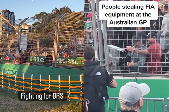 Penonton melakukan penjarahan di F1 Australia 2023