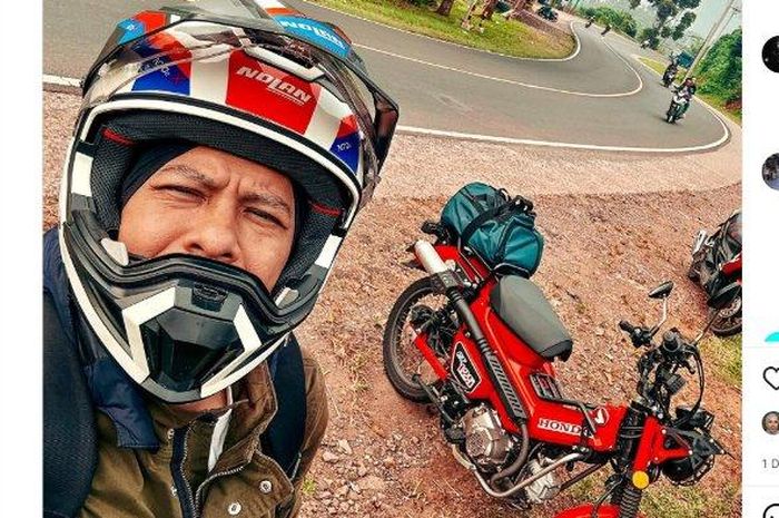 Ariel Noah mudik pakai bebek Honda CT125