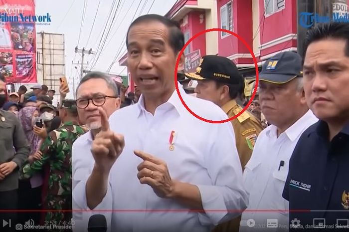 Ekspresi Gubernur Lampung, Arinal Djunaidi ketika jalanan rusak di Lampung dibredel Presiden Joko Widodo