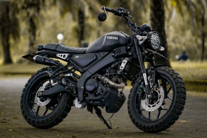 Yamaha XSR 155 custom scrambler bikin tampilan garang