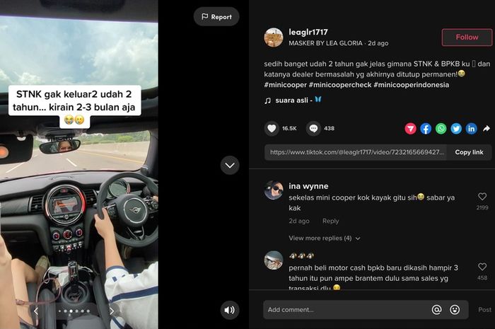 Pemilik bingung, sudah dua tahun beli MINI Cooper, STNK dan BPKB belum dapat