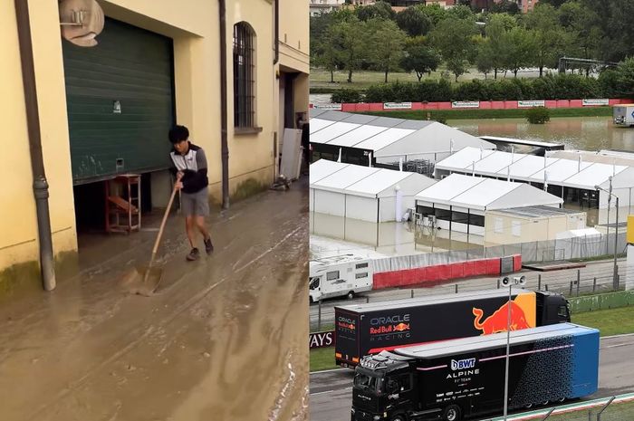 Yuki Tsunoda bersihkan kota Faenza dari sisa banjir, Ferrari kasih donasi