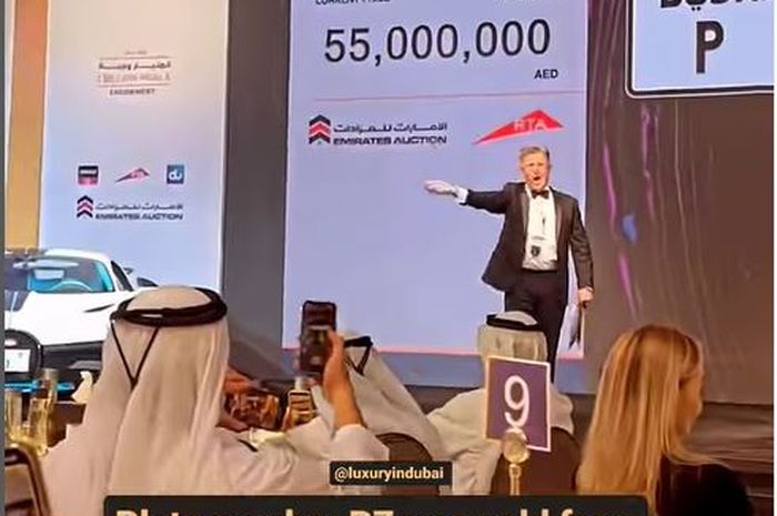 Lelang pelat nomor cantik 'P7' di Dubai, laku di angka Rp 220 miliar