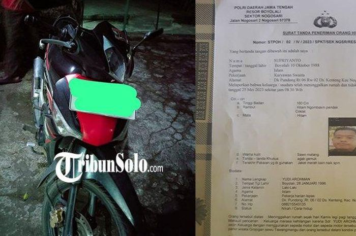 Honda Supra X 125 warga Nogosari, Boyolali yang ditemukan di Grojogan Sewu, Tawangmangu, Karanganyar