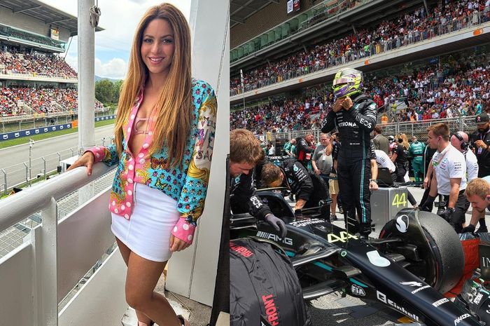 Shakira nonton Lewis Hamilton di F1 Spanyol 2023