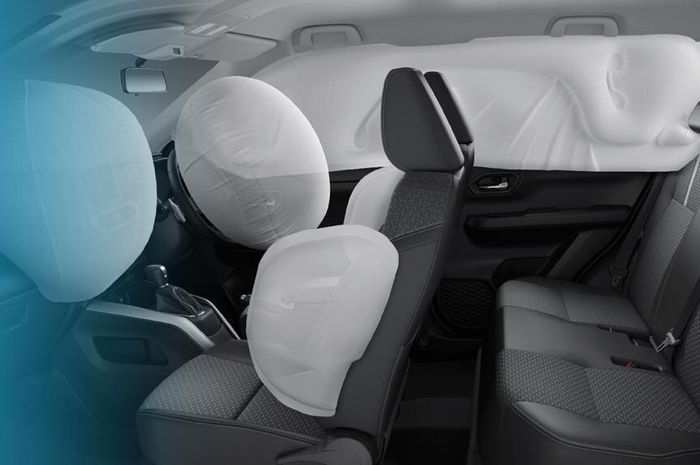 Skema posisi airbag Daihatsu Rocky yang mengembang