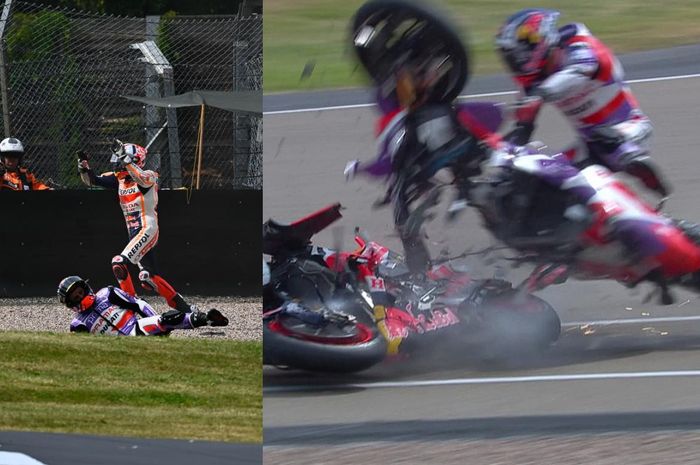 Marc Marquez salahkan Johann Zarco atas crash di FP2 MotoGP Jerman 2023