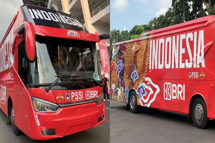 Penampakan bus baru Timnas Indonesia yang menggunakan bodi Laksana Legacy SR2.