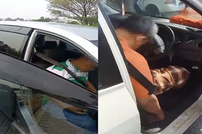 tangkap layar dua kasus kejadian pengemudi meninggal dalam mobil.