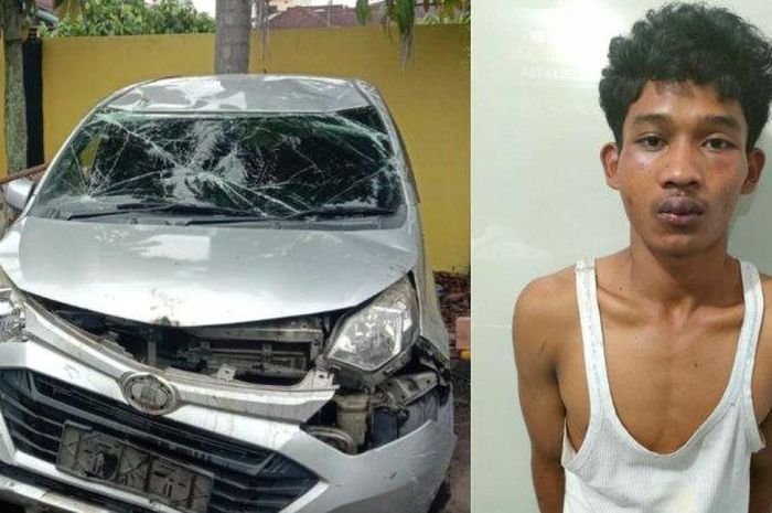 Maling Daihatsu Sigra ditangkap usai mobil curian yang dibawa jungkir balik