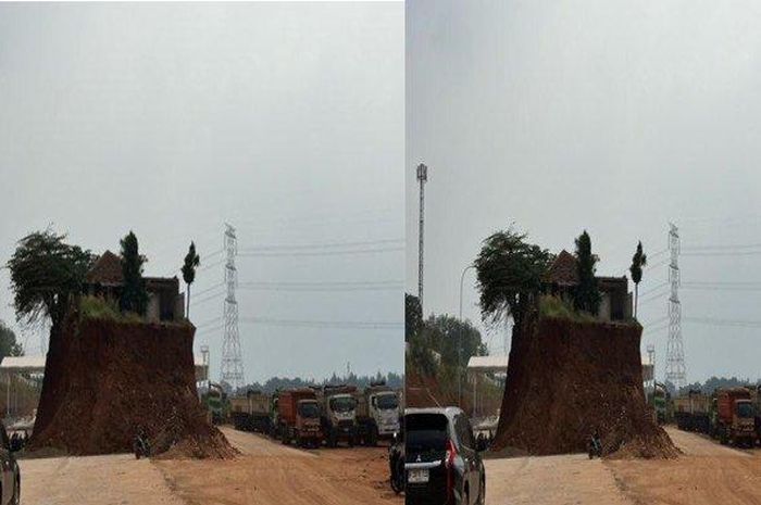 Satu-satunya rumah yang berdiri di tengah proyek Cijago