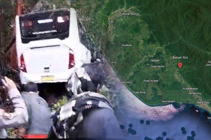 Bus bekas asal Sumatera Selatan yang baru dibeli terjun ke jurang di Gayo Lues dalam proses pengiriman ke Aceh