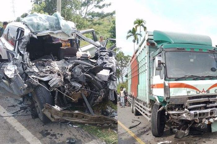 Toyota Avanza vs truk Fuso, 5 orang meninggal dunia di TKP