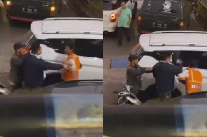 Viral video oknum diduga anggota TNi bogem tukang parkir di bandung