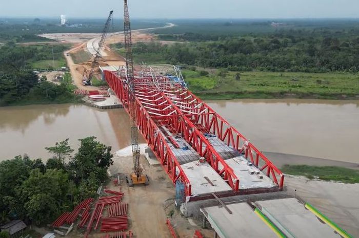 Proyek Jembatan Sei Wampu di Tol Binjai-Pangkalan Brandan Zona II, jadi jembatan rangka baja terpanjang di Tol Trans Sumatera.JPG