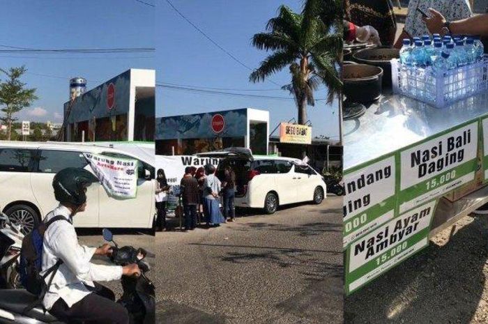 Toyota Alphard dijadikan gerobak buat jualan nasi bungkus Rp 15 ribuan