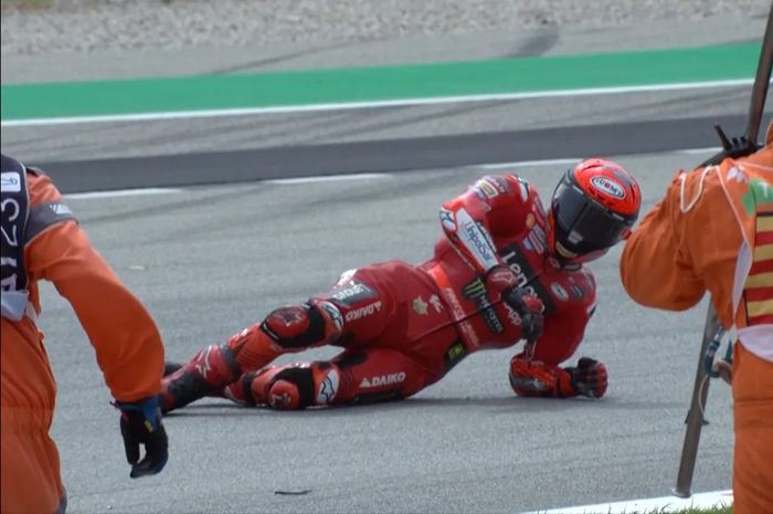 Bingung bisa crash sampai kaki terlindas, Pecco Bagnaia fokus bisa tampil di MotoGP Misano 2023.