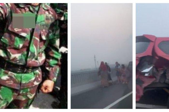 Anggota TNI mengemudikan mobil lawan arah di TOL MBZ dan mengakibatkan tabrakan beruntun