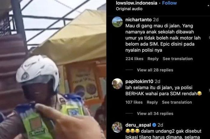 Video viral Polisi dikeroyok warga karena menilang anak sekolah di gang