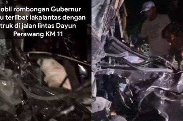 Mitsubishi Xpander rombongan Gubernur Riau babak belur di Perawang. Satu nyawa melayang