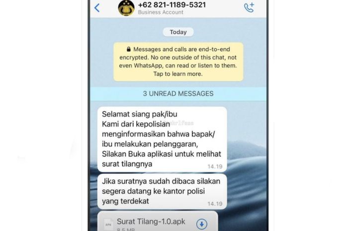 Surat Tilang Elektronik lewat WhatsApp dipastikan penipuan