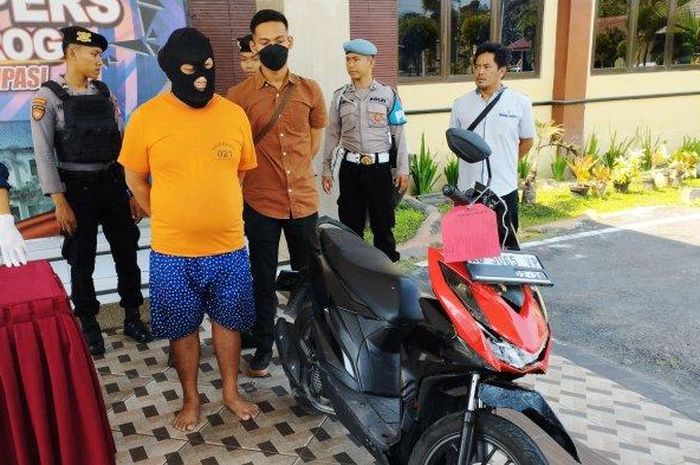 DA (43) dibekuk Polisi karena jauh-jauh dari Probolinggo ke Wates, Kulon Progo maling 3 motor