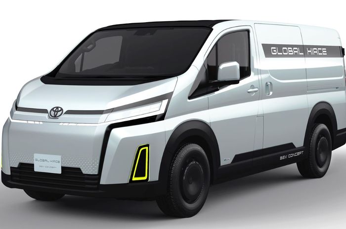 Toyota Hiace listrik siap tampil di booth Toyota Auto Body di Japan Mobility Show 2023.