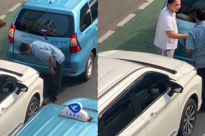 Viral video pengemudi Avanza terlibat senggolan dengan taksi BlueBird, kecelakaan berakhir adem