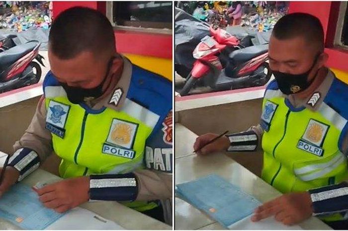 Anggota Polisi direkam pemuda yang ngaku ditilang meski komplit bawa SIM dan STNK di kota Prabumulih, Sumatera Selatan
