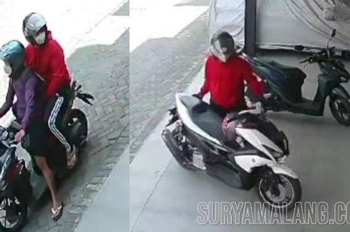 Detik-detik maling gondol Yamaha Aerox di parkiran kos-kosan Surabaya