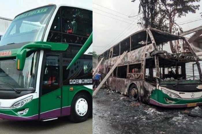 Bus Double Decker Karina berubah jadi rongsokan dalam sekejap