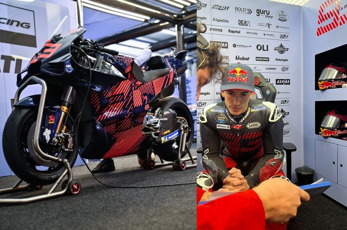 Livery Marc Marquez di tes MotoGP Valencia 2023 dianggap menjiplak desain Valentino Rossi