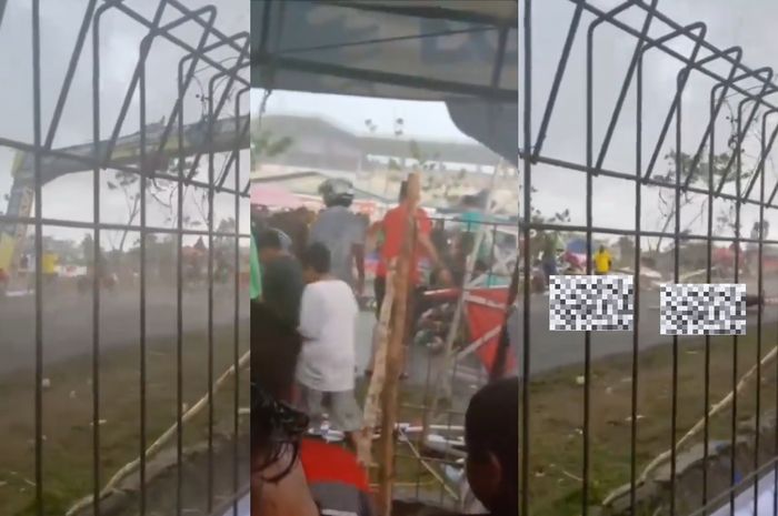 Road Race di Kabupaten Paser memakan korban setelah gapura garis finis rubuh