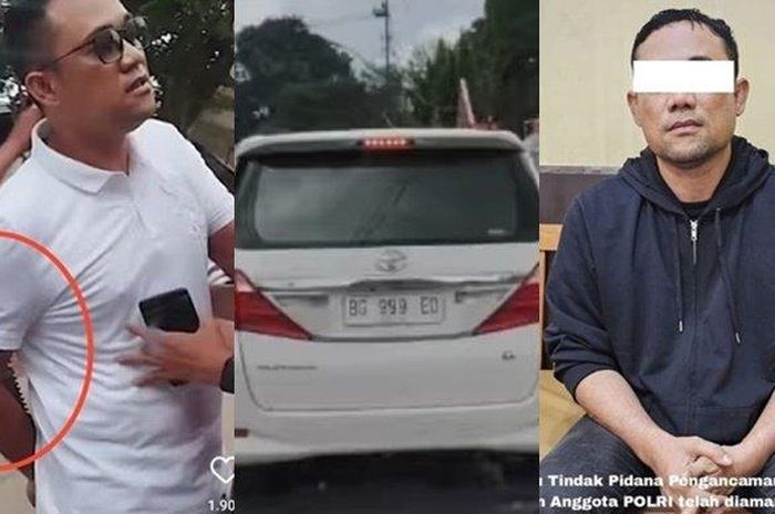 Pelat nomor Toyota Alphard yang dipakai Bripka Edi Purwanto saat ancam pria pakai pisau sangkur ternyata palsu 