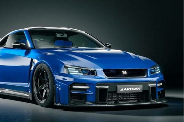 penampakan Nissan GT-R R35 yang sudah dioperasi wajah oleh Artisan jadi mirip GT-R R34