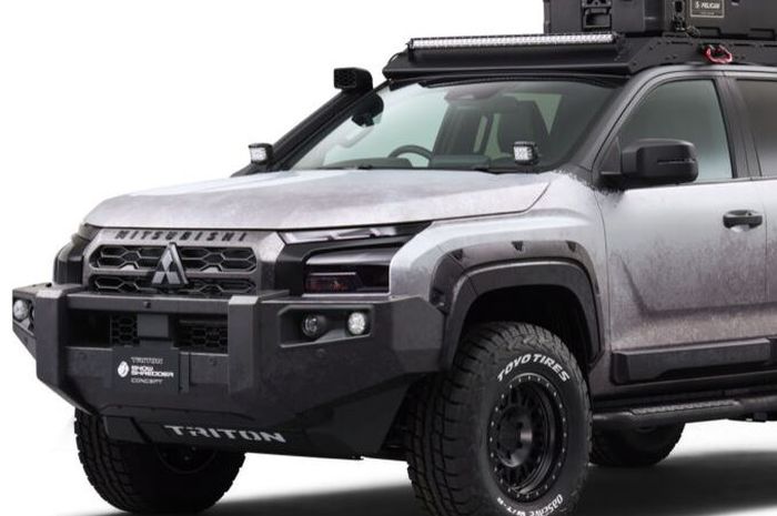 penampakan Mitsubishi Triton Snow Shredder Concept yang dirancang untuk menjelajah pegunungan salju