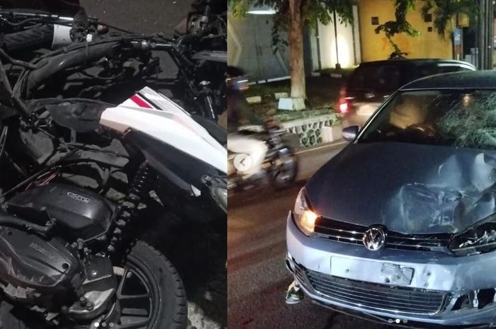 Honda Vario ringsek usai beradu lawan VW Golf di Semarang