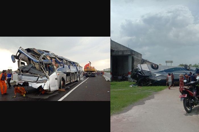 Ilustrasi. Kecelakaan bus PO New Shantika, terjun dari Tol Trans Jawa hingga terbalik