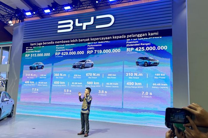 Harga mobil listrik BYD diumumkan di IIMS 2024