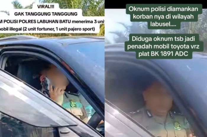 tangkap layar oknum polisi pengemudi Toyota Fortuner diamankan pengusaha mobil rental dan warga usai dituding sebagai penadah mobil curian