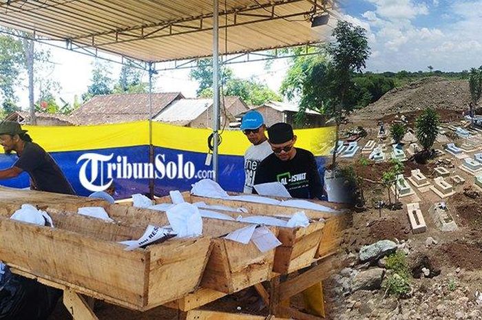 Proses pembongkaran dan pemindahan 302 makam yang terkena proyel tol Solo-Jogja di dukuh Sidorejo, desa Beku, Karanganom, Klaten