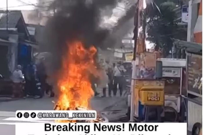 Motor terbakar akibat handphone di dalam bagasi meledak