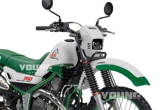 penampakan motor baru Yamaha Serow 250 yang usung desain trail jadul