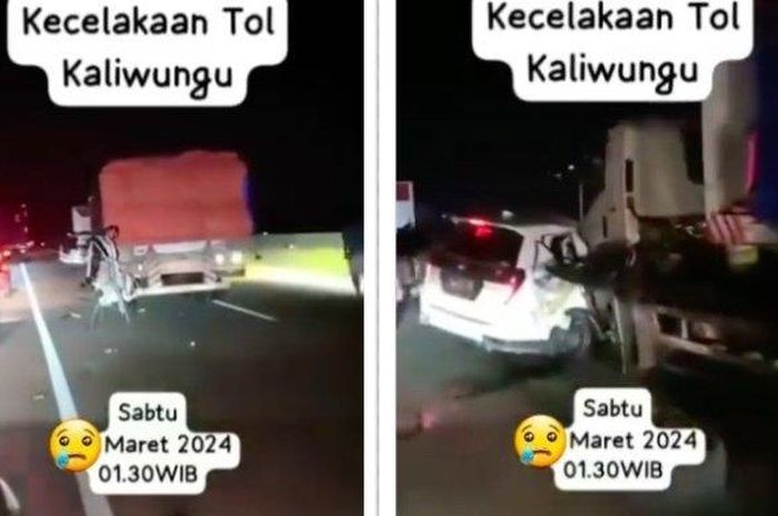 Innova Venturer terlibat kecelakaan dengan truk di Tol Kaliwungu