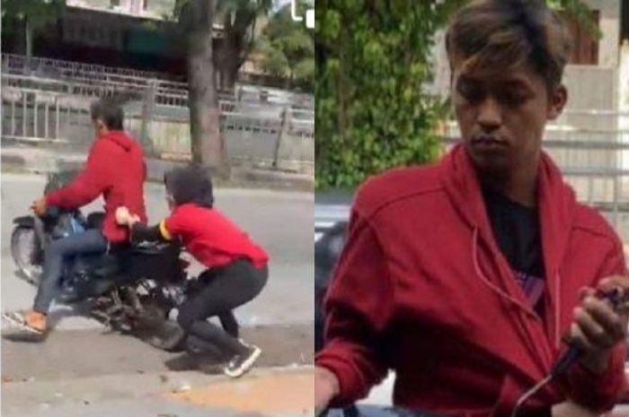 Pelaku pencurian di Alfamart Semarang yang kemudian digagalkan oleh sang karyawati.
