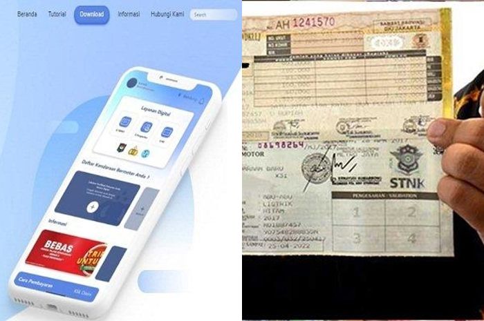 Foto ilustrasi bayar pajak kendaraan atau perpanjang STNK menggunakan aplikasi SIGNAL.